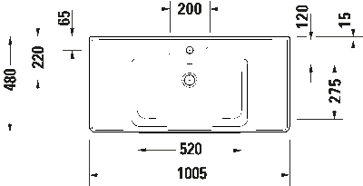 Duravit D-Neo Etajerli Lavabo 105 cm - 2367100000 - 3