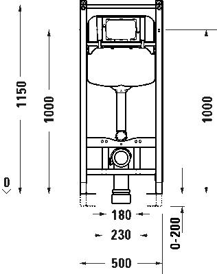Duravit DuraSystem® Gömme Rezervuar, alçıpan duvar, 1150 x 500 x 126 mm - WD1029000000 - 2
