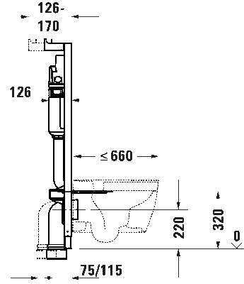 Duravit DuraSystem® Gömme Rezervuar, alçıpan duvar, 1150 x 500 x 126 mm - WD1029000000 - 3