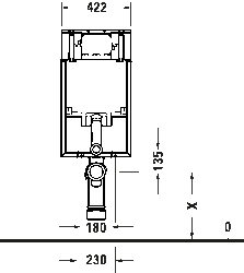 Duravit DuraSystem® Gömme Rezervuar, tuğla duvar, 760 x 422 x 80 mm - WD1030000000 - 2