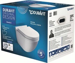Duravit Starck 3 Rimless® Hygiene Glaze Asma Klozet Seti - 45273920A1 - 1
