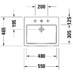 Duravit Vero Yarım Tezgah Üstü Lavabo - 0315550000 - 2