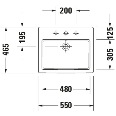 Duravit Vero Yarım Tezgah Üstü Lavabo - 0315550000 - 2