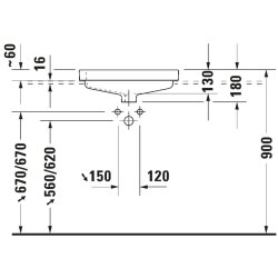 Duravit Vero Yarım Tezgah Üstü Lavabo - 0315550000 - 3