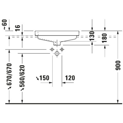 Duravit Vero Yarım Tezgah Üstü Lavabo - 0315550000 - 3