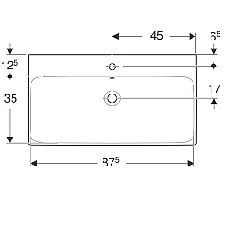 Geberit Aniara Lavabo: 90.5x48.5cm, Batarya Deliği=Orta, Taşma=Görünür, Simetrik, Beyaz - 510.053.00.1 - 3