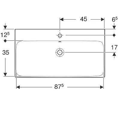 Geberit Aniara Lavabo: 90.5x48.5cm, Batarya Deliği=Orta, Taşma=Görünür, Simetrik, Beyaz - 510.053.00.1 - 3