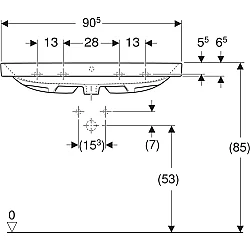Geberit Aniara Lavabo: 90.5x48.5cm, Batarya Deliği=Orta, Taşma=Görünür, Simetrik, Beyaz - 510.053.00.1 - 4