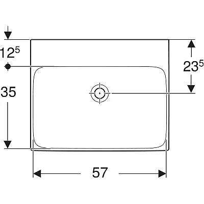 Geberit Geberit Aniara Lavabo: 60.5x48.5cm, Batarya Deliği=Yok, Taşma=Yok, Beyaz - 510.051.00.7 - 3