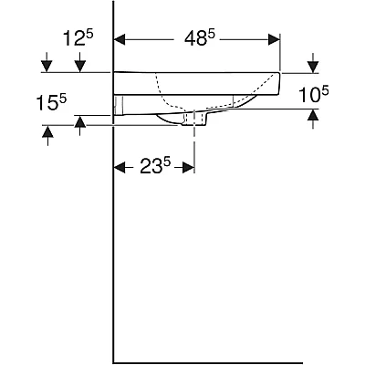 Geberit Geberit Aniara Lavabo: 60.5x48.5cm, Batarya Deliği=Yok, Taşma=Yok, Beyaz - 510.051.00.7 - 5