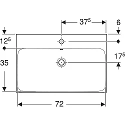 Geberit Geberit Aniara Lavabo: 75.5x48.5cm, Batarya Deliği=Orta, Taşma=Görünür, Simetrik, Beyaz - 510.052.00.1 - 3