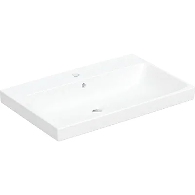 Geberit Geberit Aniara Lavabo: 75.5x48.5cm, Batarya Deliği=Orta, Taşma=Görünür, Simetrik, Beyaz - 510.052.00.1 - 1