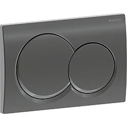 Geberit Kumanda Kapağı Alpha01 (Çift Basmalı) Yuvarlak, Siyah Krom - 115.035.QC.1 - Geberit