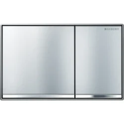 Geberit kumanda kapağı Omega60, 2 kademeli deşarj için, hemyüz: krom, fırçalanmış, temizliği kolay kaplamalı, parlak krom - 115.081.GH.1 - 1