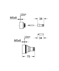 Grohe 34212000 Icın Ankastre 25 Mm Uzatma Parcası - 47201000 - 2