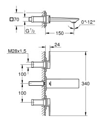 Grohe Allure 3 delikli lavabo bataryası 1/2