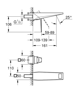 Grohe Allure Brilliant 2 delikli lavabo bataryası M-Boyutu - 29402DC0 - 2