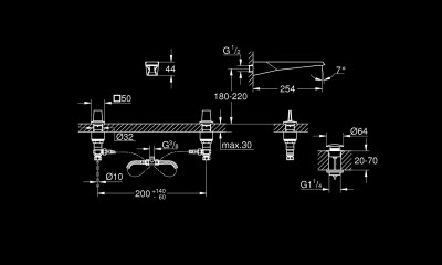 Grohe Allure Brilliant Duvardan 3 Delikli Lavabo Bataryası - 20635SD0 - 2