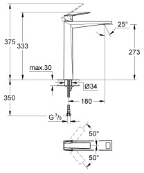 Grohe Allure Brilliant Lavabo Bataryası 1/2″ XL-Boyut - 24346DC0 - 2