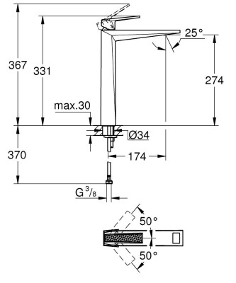 Grohe Allure Brilliant Private Collection Lavabo bataryası 1/2″ XL-Boyut - 24417AL0 - 2