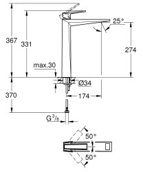 Grohe Allure Brilliant Private Collection Lavabo bataryası 1/2″ XL-Boyut - 24418AL0 - 2