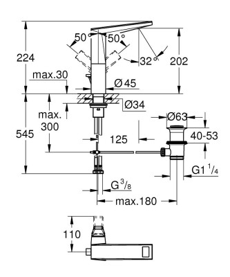 Grohe Allure Brilliant Private Collection Tek kollu lavabo bataryası 1/2″ L-Boyut - 24408AL0 - 2