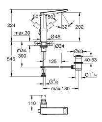 Grohe Allure Brilliant Private Collection Tek kollu lavabo bataryası 1/2″ L-Boyut - 24408DC0 - 2