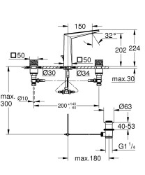 Grohe Allure Brilliant Private Collection Üç delikli lavabo bataryası 1/2″ L-Boyut - 20671AL0 - 2