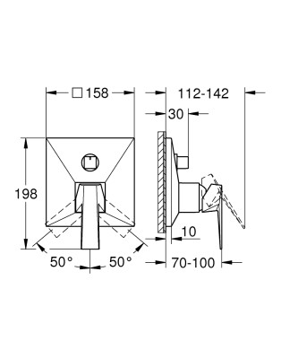 Grohe Allure Brilliant Tek kumandalı 3 yönlü banyo bataryası - 24340000 - 2
