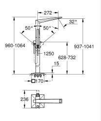 Grohe Allure Brilliant Yerden Küvet Bataryası - 24422DC0 - 2