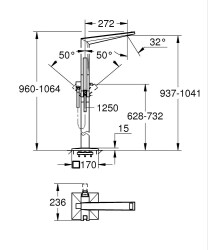 Grohe Allure Brilliant Yerden Küvet Bataryası - 24423AL0 - 2
