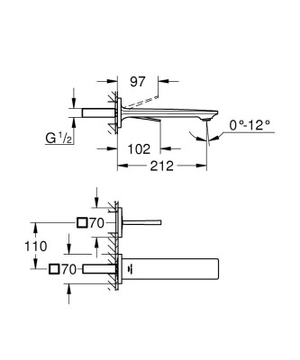 Grohe Allure İki delikli lavabo bataryası M-Boyut - 19386DL2 - 2