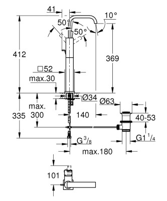 Grohe Allure Lavabo Bataryası XL-Boyut - 32249000 - 2