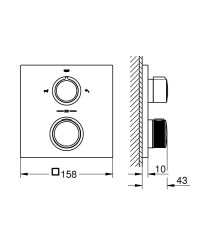 Grohe Allure New Termostatik Ankastre Banyo Bataryası - 19446GN2 - 2