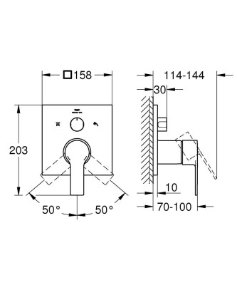 Grohe Allure Tek kumandalı 3 yönlü banyo bataryası - 29176001 - 2