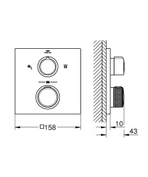 Grohe Allure Thermostat for concealed installation with 2-way diverter head shower/hand shower - 29181DL2 - 2