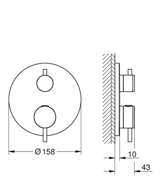 Grohe Atrio Ankastre termostatik banyo bataryası - 24357000 - 2