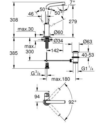 Grohe Atrio Lavabo Bataryası L-Boyut - 32129001 - 2