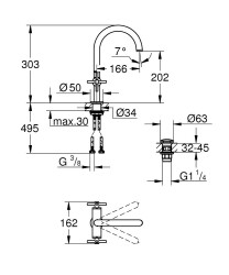 Grohe Atrio Lavabo Bataryası L Boyut Warm Sunset - 21144DA0 - 2