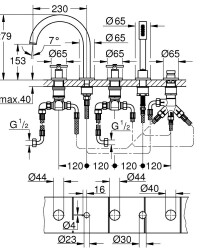 Grohe Atrio New 5 Delikli Küvet Bataryası - 29408DC0 - 2