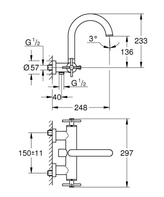 Grohe Atrio New Banyo Bataryası - 25268GL0 - 2