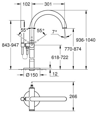 Grohe Atrio New Yerden Küvet Bataryası - 24368AL0 - 2