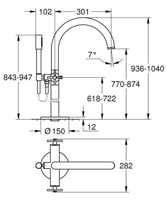 Grohe Atrio New Yerden Küvet Bataryası - 25272DC0 - 2
