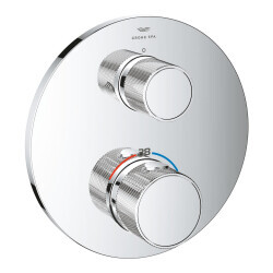 Grohe Atrio Private Collection Entegre kapatma/yönlendirme vanası ve düğmeli 2 çıkışlı termostatik duş bataryası - 24396000 - 1