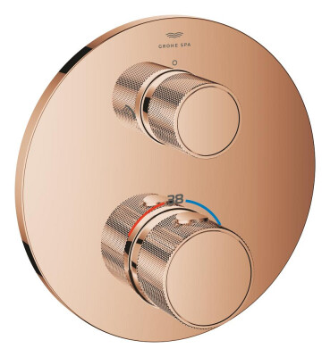 Grohe Atrio Private Collection Entegre kapatma/yönlendirme vanası ve düğmeli 2 çıkışlı termostatik duş bataryası - 24396DA0 - 1