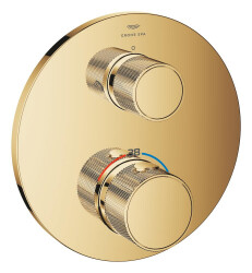 Grohe Atrio Private Collection Entegre kapatma/yönlendirme vanası ve düğmeli 2 çıkışlı termostatik duş bataryası - 24396GL0 - 1