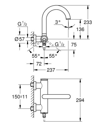 Grohe Atrio Tek kumandalı banyo bataryası - 32652AL3 - 2