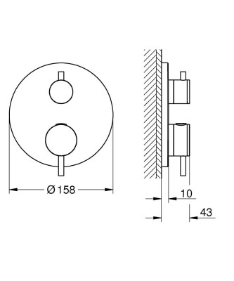 Grohe Atrio Termostatik banyo/duş bataryası - 24358000 - 2