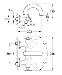 Grohe Atrio Ypsilon Banyo Bataryası - 25010000 - 2