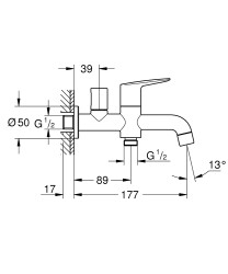 Grohe BauEdge El duşu çıkışlı Musluk- 20284001 - - 20284001 - 2